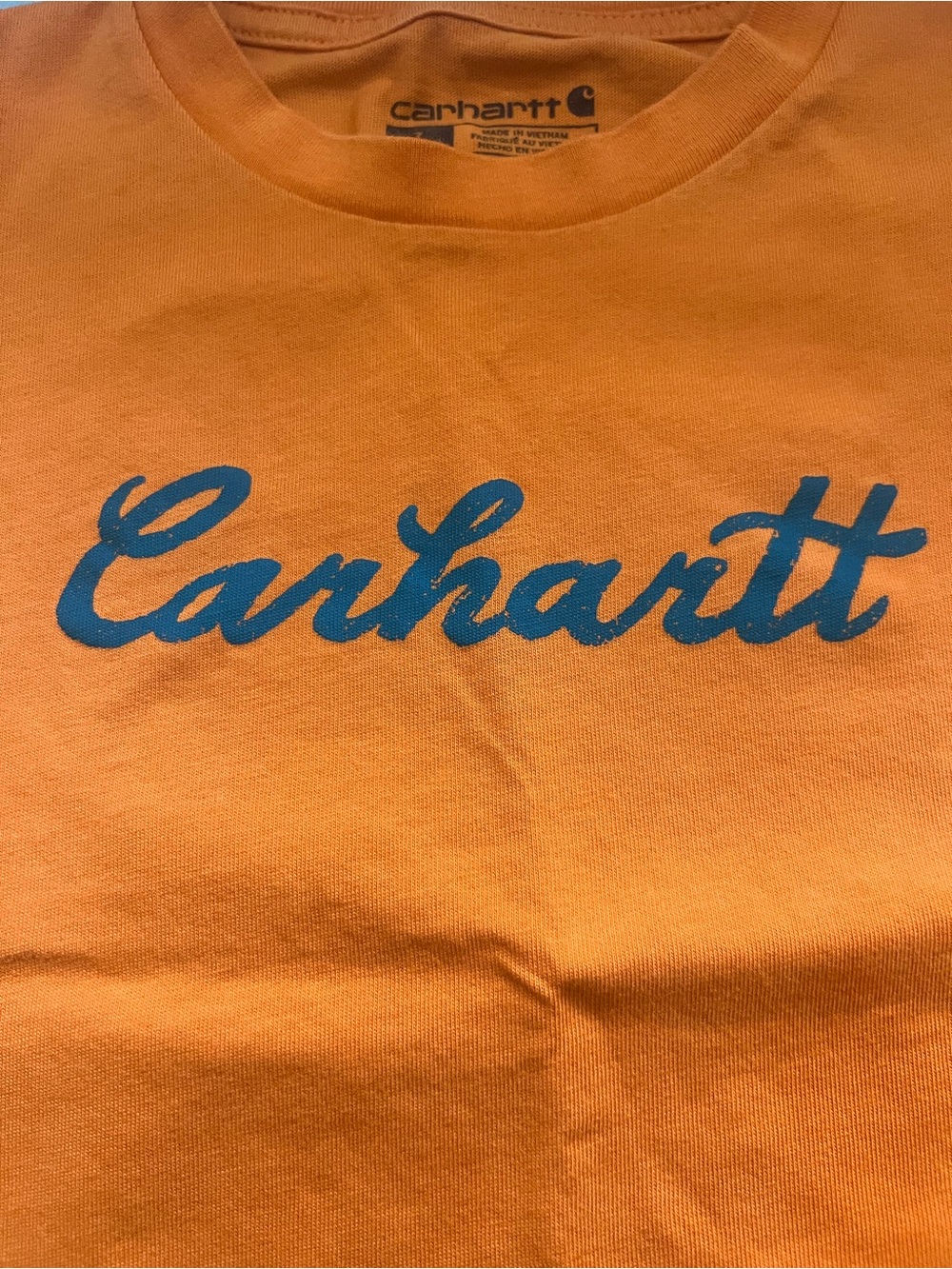 Carhartt Kids Bright Orange Sleeveless Logo Tank - Picture 2 of 2